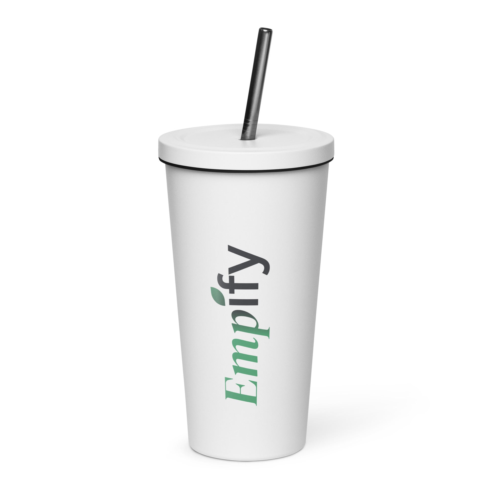 Empify Insulated Tumbler with a straw