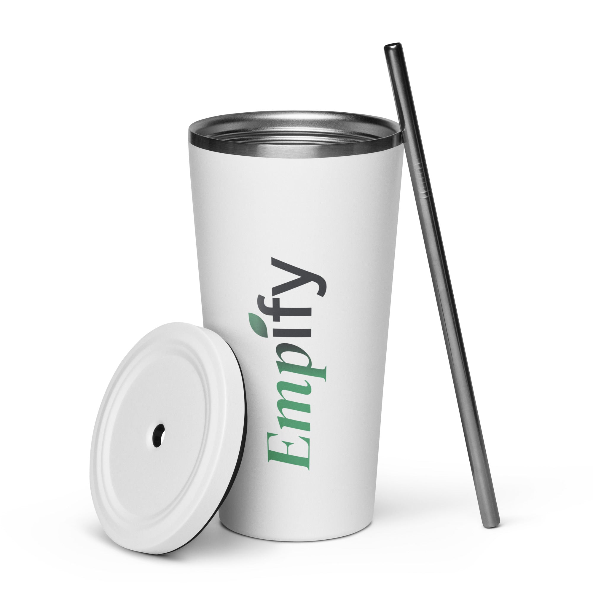 Empify Insulated Tumbler with a straw