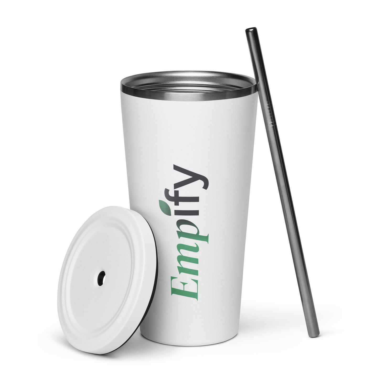 Empify Insulated Tumbler with a straw