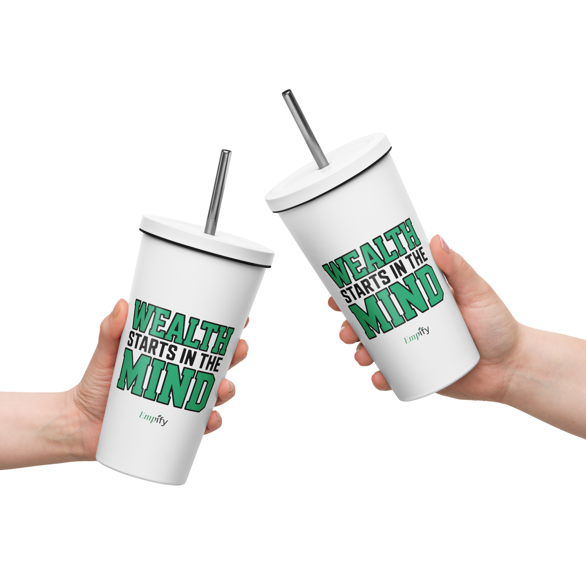 Wealth Starts in the Mind Insulated Tumbler with Straw