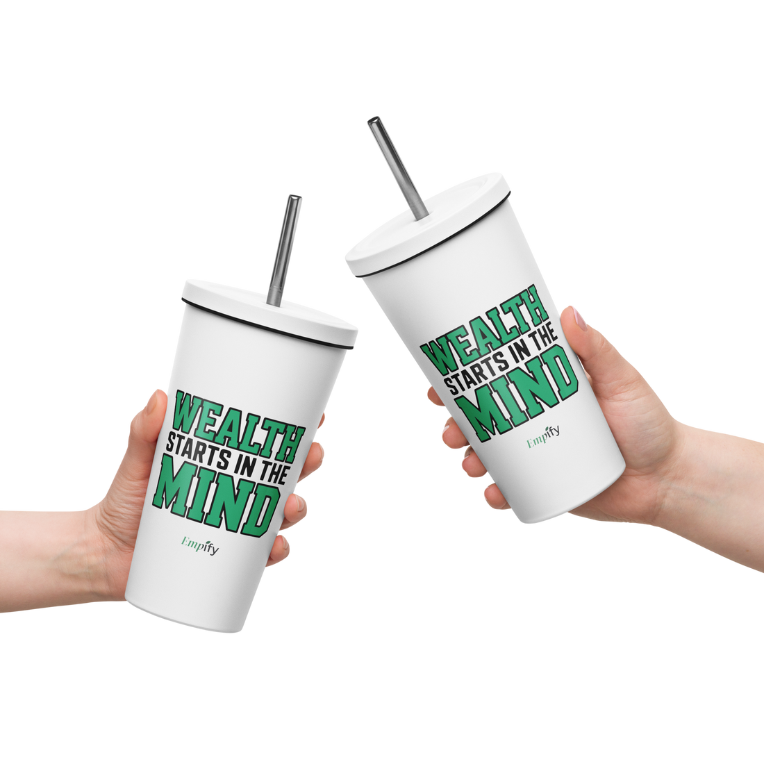 Wealth Starts in the Mind Insulated Tumbler with Straw