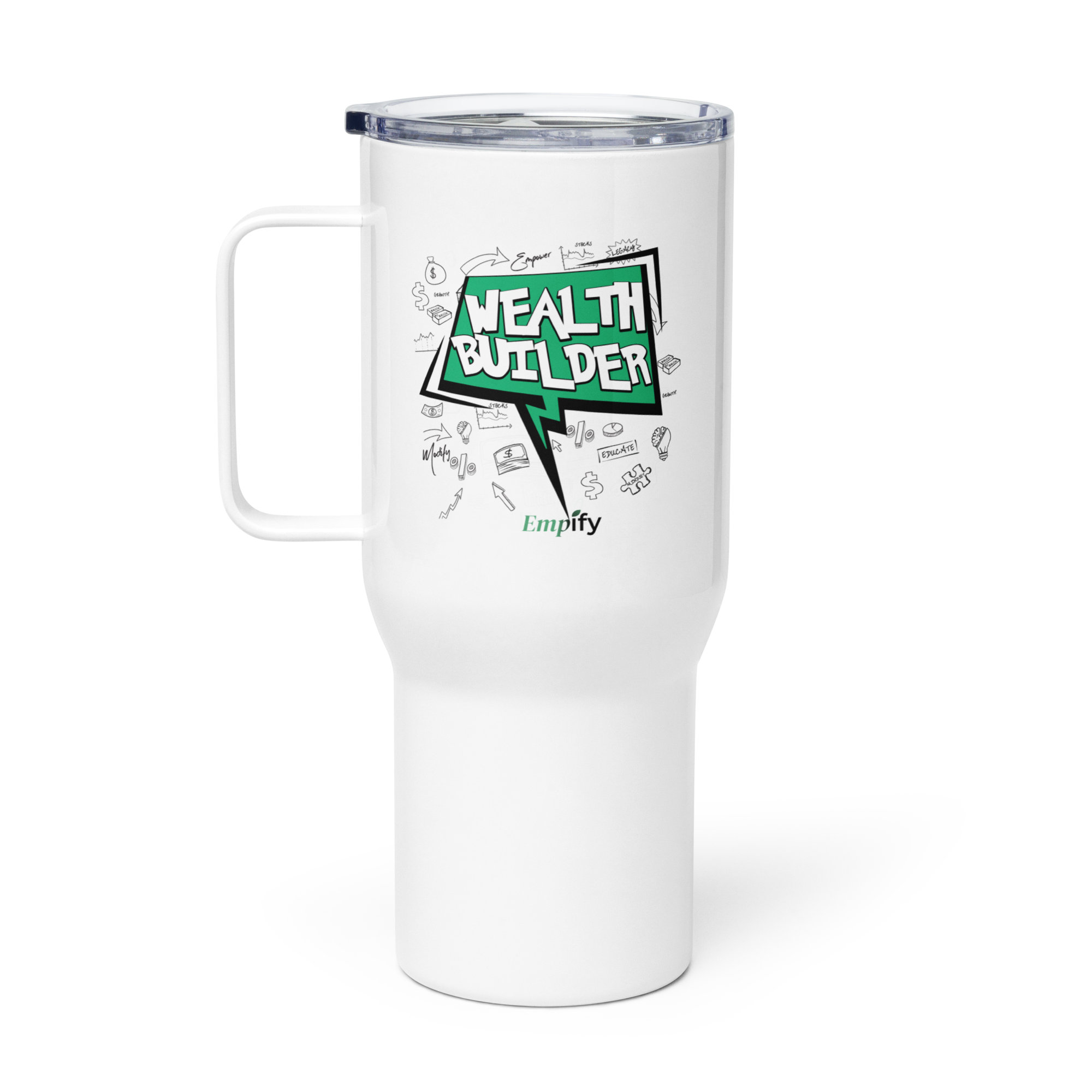 WealthBuilder Travel Mug With a Handle