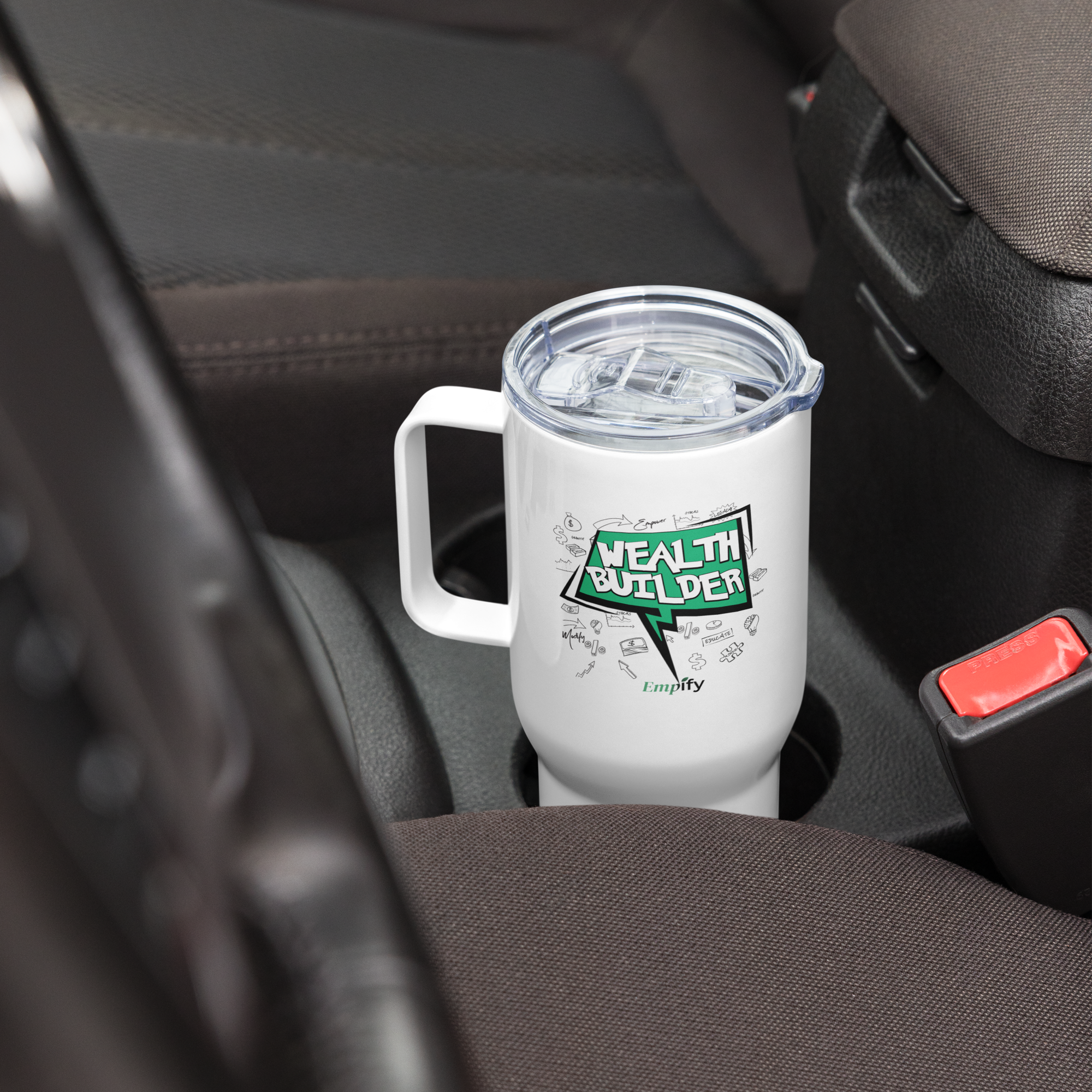 WealthBuilder Travel Mug With a Handle